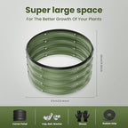 ZXZYHFTY Round Galvanized Raised Garden Bed kit,Green Outdoor Garden Raised Planter Box, Round Large Metal Raised Garden Beds for Vegetable 2 * 2 * 1ft 2 Pcs