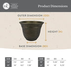 The HC Companies Sierra Round Self-Watering Pot - Lightweight Plastic Planter for Herbs & More - Durable Plant Pots for Indoor Plants & Outdoor Plants (7.5” Celtic Bronze, Pack of 2)