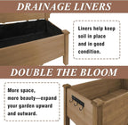 2-Tier Raised Garden Bed with Legs Outdoor Elevated Garden Box,Storage Shelf,Protective Liner for Backyard,Patio,Balcony,55x42x30in (Brown)