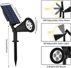 T-SUN Solar Spotlights Outdoor, 2 Pack White LED Landscape Lights, Waterproof Solar Powered Light with Auto On/Off, Adjustable Wall Lights for Yard, Garden, Patio, Driveway, Pool