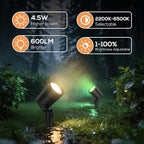 SUNTHIN 8 Pack 36W Smart Landscape Lights, RGBW Color Changing Landscape Lights with Remote, Work with Alexa and Google Home, IP65 Waterproof, for Garden, Yard, Lawn, Wall, Tree, Fence (4.5W/Light)