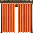Outdoor Patio Curtain Waterproof Darkening Thermal Insulated Indoor Curtains for Bedroom, Porch, Living Room, Pergola, Cabana, W105 x L120 Extra Wide Room Divider, Orange, Set of 2 Panels