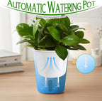 10 Sets 4" Self Watering Pots for Indoor Plants, Plastic Self Watering Planter Pots with Visual Water Level Clear Inner Cup and Multiple Vents for House Plants, Flowers, African Violets