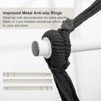 Hammock Chair, Hanging Rope Swing Seat with 2 Cushions,Macrame Hanging Chair Side Pocket with High Load-Bearing Metal Rod,for Indoor, Outdoor, Extra Comfortable (Dark Grey)