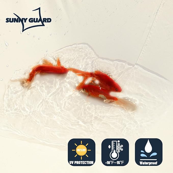 SUNNY GUARD Waterproof Sun Shade Sail 10'x20'x22.4' Cream Right Triangle UV Block Sunshade for Backyard Yard Deck Patio Garden Outdoor Activities and Facility(Customized)