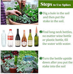 Plant Watering Devices 4 Pack Terracotta Vacation Plant Waterer Wine Bottle Watering Stakes Slow Release Plant Watering Spikes Perfect Self Watering Devices for Indoor Outdoor Plants (4)
