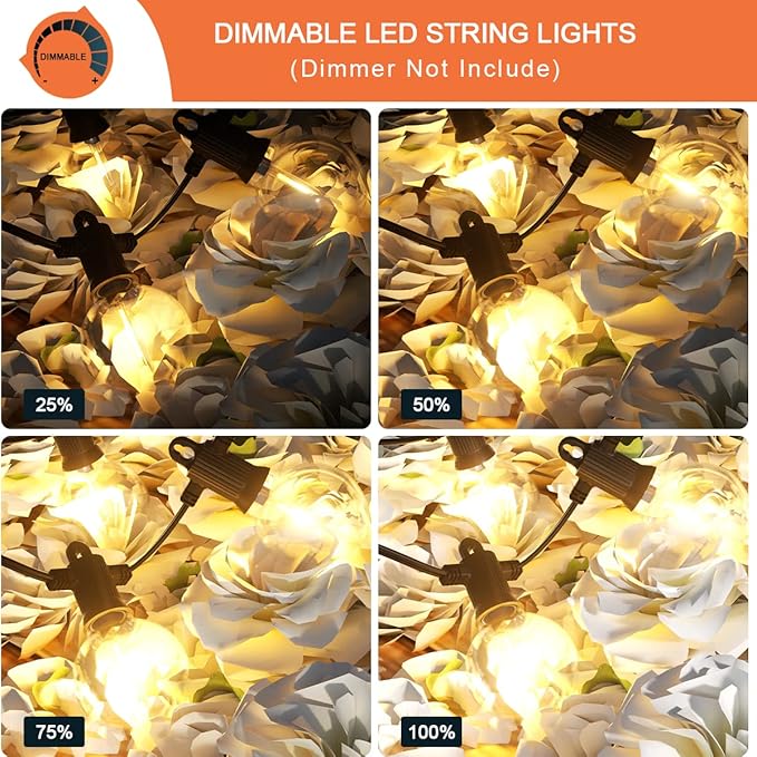 String Lights 240 FT Outdoor LED Waterproof G40 Globe Bulbs