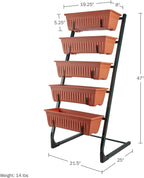 Raised Garden Beds - 5 Tier Vertical Garden Planter - Planters for Outdoor Plants - Gardening and Greenhouse Accessories by Pure Garden (Terracotta)
