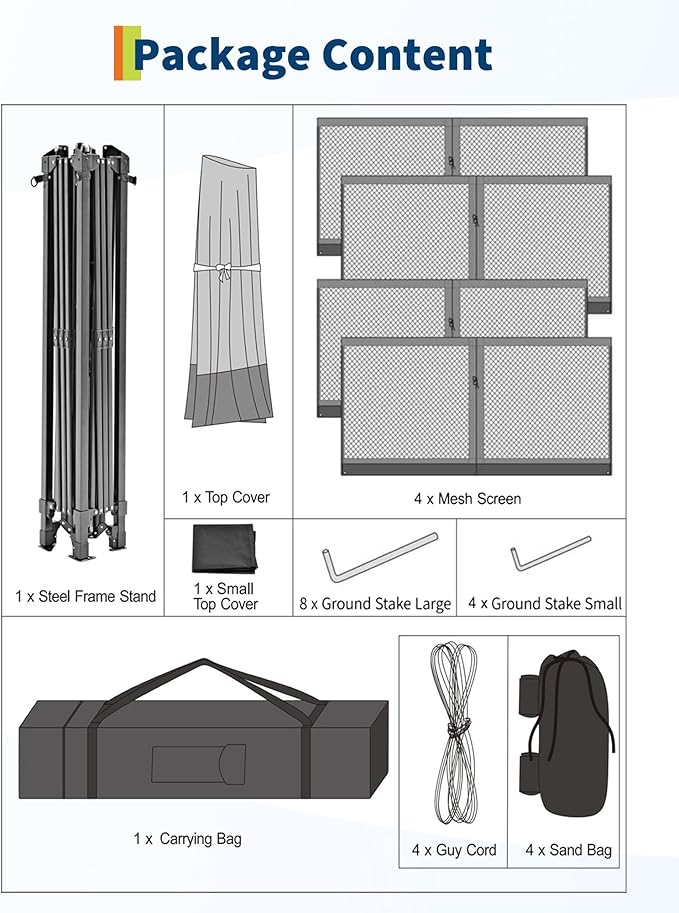 Canopy Tent 13x13 ft, Pop Up Gazebo One-Push Setup with 4 SandBags for Backyard Parties and BBQs, Mosquito Netting & Height Adjustable - Grey