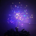 JJGoo Solar Firework Lights, 2 Pack 180 LEDs 2 Lighting Modes Solar Lights Outdoor Waterproof for Garden Patio Walkway Pathway Party Wedding Christmas Decorative - Colorful