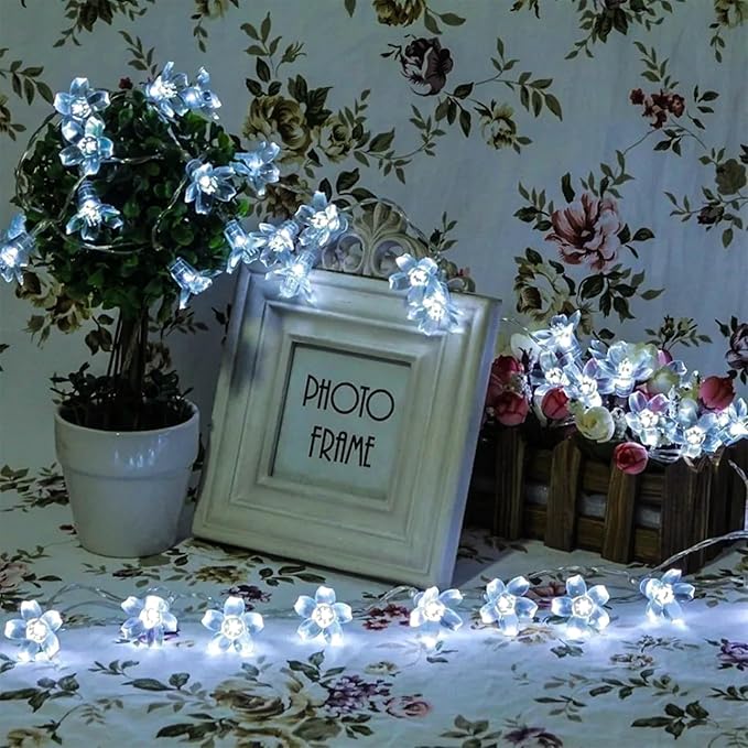 Indoor String Lights 33 ft White Cherry Blossom with 100 LEDs