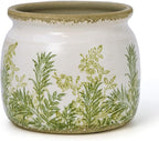 Flower Pot,Vintage Ceramic Pot for Planter with Drainage Holes, 6.29 inch Ice Crack Glazed Indoor Planters Pot for Indoor,Tucan Home Decor,Gardening Gifts (French Country)