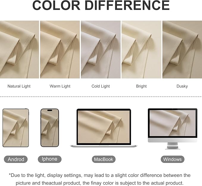 RYB Home Outdoor Curtains for Patio - Extra Long Curtains Waterproof Farmhouse Decor for Sliding Glass Door Porch Corridor Pavilion Cabana Sunroom, W 52 x L 120, 1 Pc, Biscotti Beige