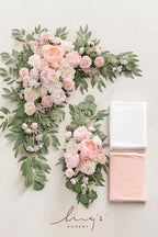 Artificial Flowers Wedding Arch Kit, Blush and Cream, 4-Piece Set