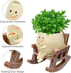 Smiley Face Planter Pot,Cute Plant Pots for Indoor Outdoor with Drainage Hole,Unique Funny Flower Pot for Succulents,Plant Gifts for Mother's Day, Birthday, Christmas