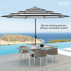 Tempera Patio Market Outdoor Table Umbrella with Auto Tilt and Crank, Large Sun Umbrella with Sturdy Pole & Fade Resistant Canopy, Easy to Set