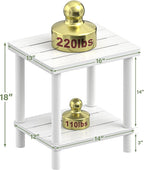 Outdoor Side Table, 2-Tier Small Outdoor Table for Patio, Adirondack Side Tables for Outside or Indoor, Bamboo End Table for Pool, Porch, Weather Resistant Easy Maintenance