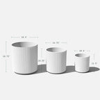 Veradek Demi Series Set of 3 Round Planters for Porch, Patio, Backyard | Durable Plastic-Concrete Material | Modern Décor for Tall Plants, Flower