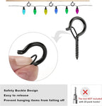 PlusRoc 20 Pack Ceiling Hooks for Hanging Plants Outdoor String Lights Heavy Duty, 2.2 Inch Eye Hook Screw in Cup Hooks Q-Hanger for Patio Lights, Wall Wood Fence Deck Mount(Black)
