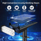 Solar Spotlights Outdoor Waterproof Landscape Path Lights Solar Dusk to Dawn Outdoor Lighting 4 Brightness Modes for Garden Pathway Tree Driveway Porch Yard