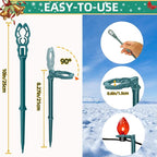 10 Inch Christmas Light Stakes Lawn Garden Stakes Replacement Yard Stakes for Outdoor Lights Path Stakes C7 C9 String Light Holder for Patio Path Decoration (50pack)
