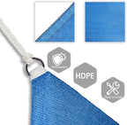 Patio Paradise 5' x 5' x 5' Sun Shade Sail Triangle Canopy Shade Cloth Fabric Sunlight Block Patio Pergola Cover HDPE Deck Awning for Outdoor Backyard Roof Shading, Blue