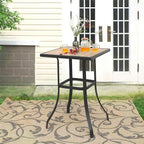 PHI VILLA 3 PCS Patio Swivel Bar Set Outdoor Furniture Bar Height Bistro Set, 2 Bar Stools and 1 Table, High Top Table and Chairs Set of 2 for Garden Porch Backyard