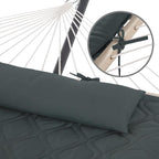 SUNCREAT Patio Portable Hammock with Stand, Outdoor Double Hammock with Stand Included, Gray Green Drops