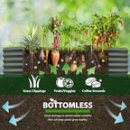 A ANLEOLIFE 6X2X1.5 ft Galvanized Raised Garden Beds Outdoor, Oval Round Metal Planter Box for Planting Vegetables Flowers Herb, Anti-Rust & Easy-Setup, Quartz Grey