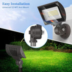 dephen 30W LED Flood Lights Outdoor with Knuckle Mount, 3450Lumen 120V Landscape Lighting, 5000K IP65 Waterproof Security Spotlight for Yard Patio Garden House (UL-Listed)