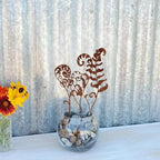 Metal Flowers for Outside,Set of 6 Fern Plants Garden Stakes Decorative Statues,Yard Art Outdoor Plant Decorations for Pots (Brown)