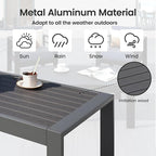 All-Weather Aluminum Outdoor Coffee Table, Modern Coffee Table for Outside, Rectangle Patio Coffee Table for Balcony Garden, Deep Grey