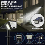 Solar Spot Lights Outdoor, 53 LEDs IP65 Waterproof Solar Lights Outdoor, 2-in-1 Solar Landscape Spotlight Wall Light with Auto On/Off & 3 Modes for Yard Garden Decor 2 Pack (Cool White)
