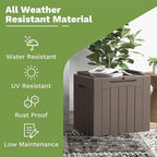 Patiowell 30 Gallon Resin Deck Box, Outdoor Storage Box for Patio Furniture, Deliveries, Pool Supplies,Waterproof and Lockable, Brown