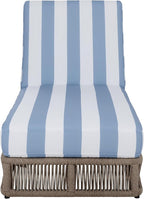 SAFAVIEH Outdoor Patio Furniture Collection - Gillian Heather Tan Rope Daybed, Baby Blue Stripe Cushion, Coastal Sunlounger, Fully Assembled (PAT7527U)