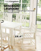 White 9-Piece Outdoor Dining Set with Beige 11FT Cantilever Umbrella, 75.2'' HDPE Table & Chairs for 8, Weather-Resistant Furniture with Umbrella Hole for Patio, Lawn, Poolside
