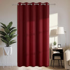 Joydeco Blackout Patio Sliding Door Curtains 96 Inches Long, Grommet Privacy Room Divider Curtains, Extra Wide Thermal Blackout Drapes for Bedroom Living Room (Burgundy Red, 70Wx96L, 1 Panel)