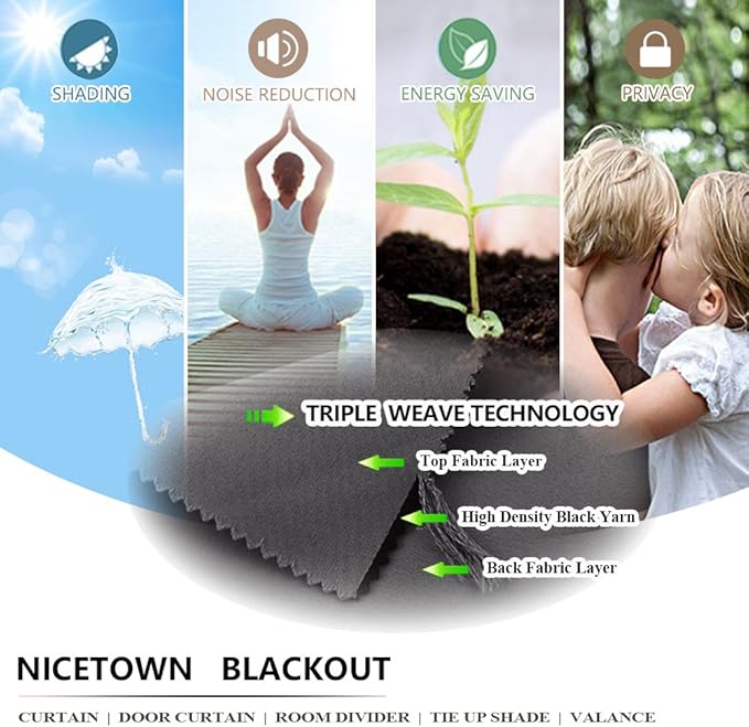 NICETOWN Blackout Outdoor Patio Curtain & Drape Waterproof, Top and Bottom Rustproof Grommets Heavy Weight Windproof Sunlight Blocking Keep Privacy for Yard/Pergola, 1 Piece, W84 x L84, Grey