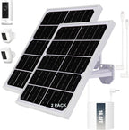 Solar Panel for Security Camera 2 in 1 Port 10W Ring Camera Solar Charger Compatible with Ring Spotlight & Stick Up Outdoor Cam Battery, IP65 Waterproof &16.4ft Long Cable with USB-C/DC Ports