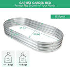 6×3×1 ft Raised Garden Bed, Easy Assembly Galvanized Planter Box for Vegetables, Flowers & Herbs