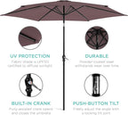 Best Choice Products 10ft Outdoor Table Compatible Steel Polyester Market Patio Umbrella w/Crank and Easy Push Button Tilt