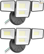 70W 7000LM LED Flood Lights Outdoor 2 Packs, Switch Controlled Security Lights with 4 Heads, Adjustable Heads, 6500K Daylight IP65 Waterproof Outside Wall Light for Backyard, Yard, Garage, Patio