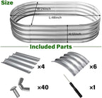 Galvanized Raised Garden Bed for Outdoor: 4X2X1ft Durable Metal Vegetable Plant Container Kit - Oval Planter Box for Gardening Flower Trough