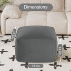 MeMoreCool Square Stuffed Pouf Ottoman Foot Rest, Floor Pouf Foot Stool with Foam Chunk Filling, Soft Stuffed Ottoman Footrest for Living Room