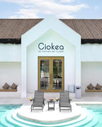 Ciokea Outdoor Chaise Lounge Chair Set of 2, Patio Lounge Chairs for Outside, HDPE Lounge Chairs with Wheels & Cup Holder, Poly Lounge Chair with 5 Position for Poolside, Deck, Dark Grey