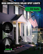Solar Spot Lights Outdoor, Bright Solar Landscape Spotlights Waterproof 18LED 2-in-1 Solar Powered Flag Light Adjustable Auto On/Off Uplights for Flag Pole Yard Garden Decor Patio, 1Pack (Cool White)