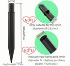 8.25" Reinforced ABS Plastic Solar Ground Spikes - Durable Solar Light Replacement Stakes for Garden, Pathway, Deck, Camping, Christmas Lights (Fits 0.83" Inside Diameter) (Black-10 Pack)