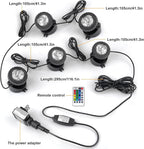 RGB Pond Lights with Timer, Super Bright LED Underwater Submersible Colorful Landscape Spotlights, Remote Control IP68 Waterproof Fountain Lights for Fish Aquarium Tank Garden Yard (Set of 5)