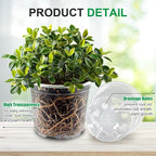 100 Pack 4 Inch Clear Plant pots with Drainage Holes, Transparent Nursery Seeding Pots, Flexile Seeds Starter Pots, Seeds Germination (4Inch,100P,Clear)