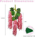 Artificial Flowers: Pink Wisteria Vines, 48 Pack, Plastic